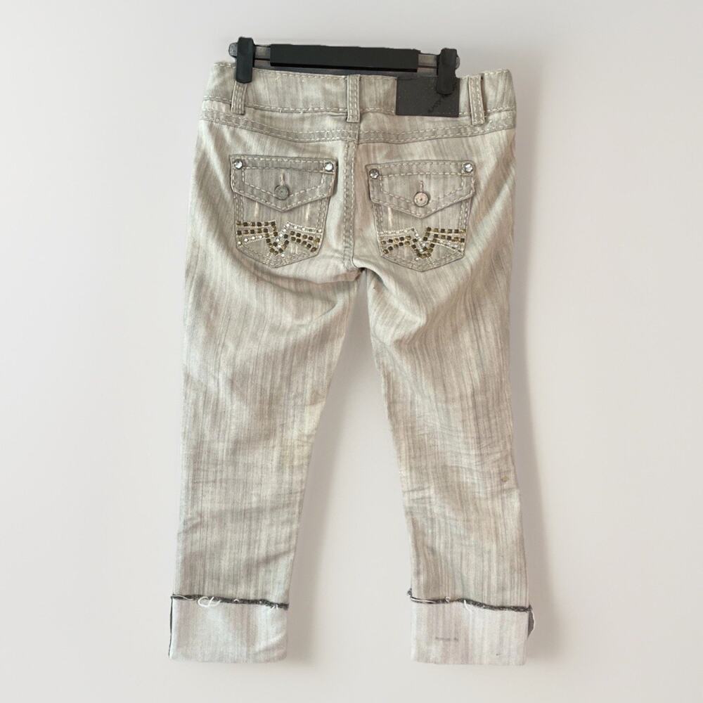Almost Famous Vintage Y2K Low Rise Capri Jeans Women's Size 5 Rhinestones Bling